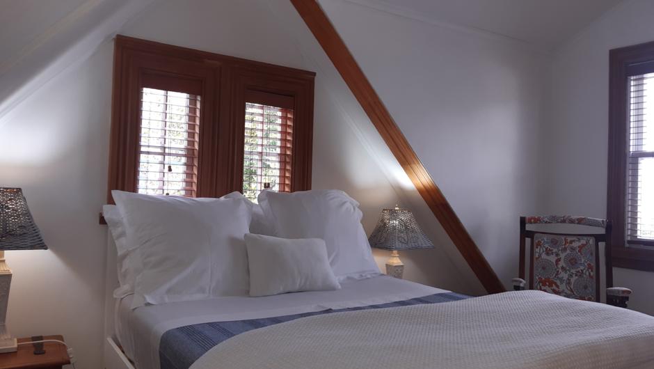 Mezzanine bedroom with ultra comfortable memory foam bed mattress.