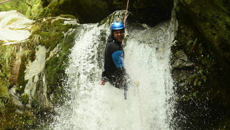 Refreshing water on an abseil