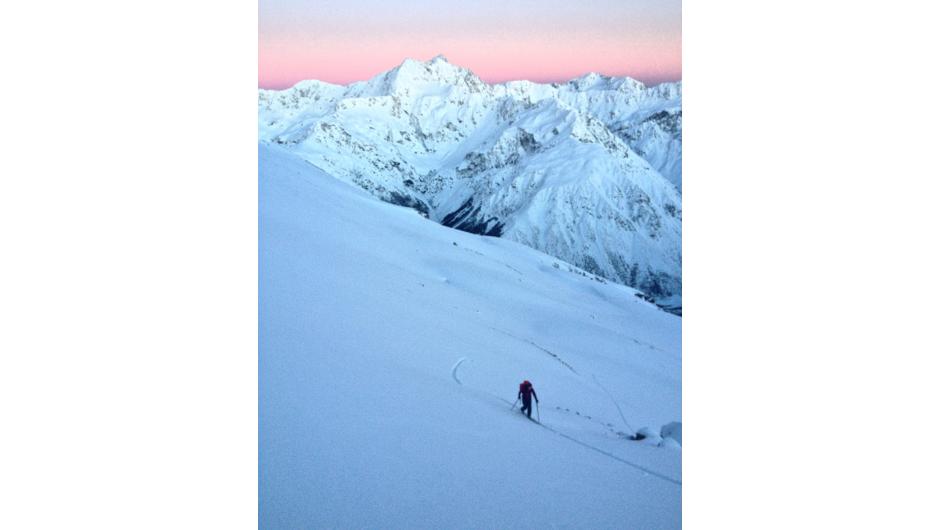 Ski touring is a good way to access some of Temple Basin&#039;s more &#039;remote&#039; inbounds terrain.