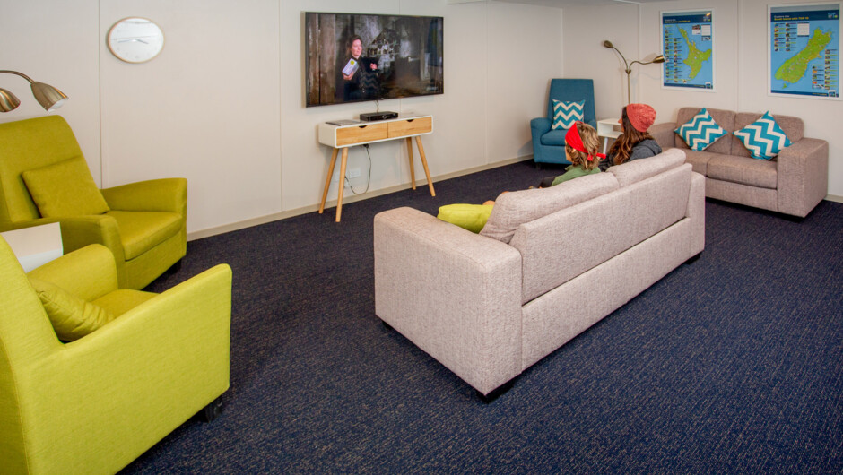 Communal TV Lounge with SKY 50+ channels at Ohakune TOP 10 Holiday Park