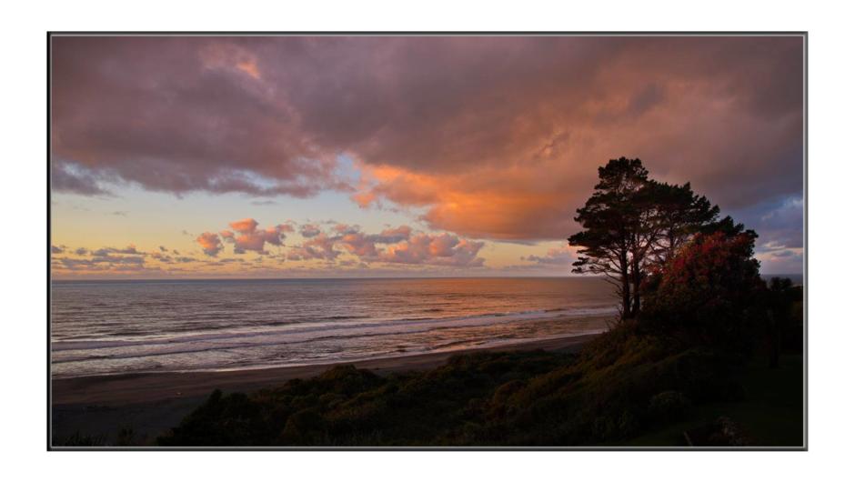 summer sunset glow in the sky Breakers Boutique accommodation Greymouth