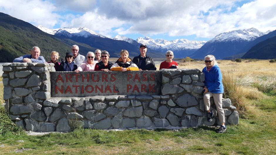Tour group at Arthur's Pass National Park