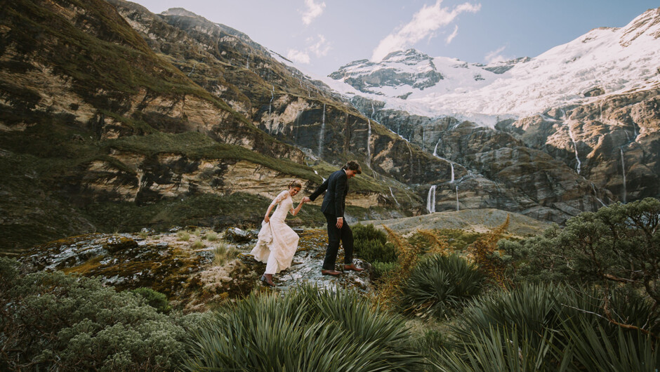 Heli Wedding at Earnslaw Burn Queenstown