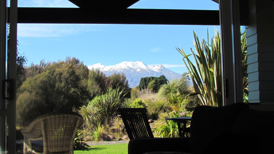 Mountain view from the Tongariro Suite