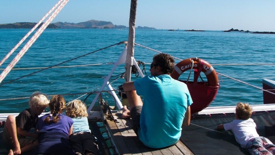 Family time in the Bay of Islands on our dolphin cruise from paihia