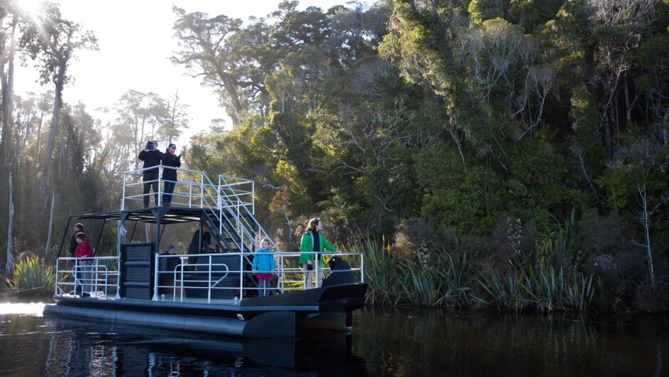 Climb aboard, sit back and relax, as you experience an enchanting Eco Boat cruise that follows the scenic waterways through wetlands of Westland. You may even get to see the majestic Kotuku - White Heron.