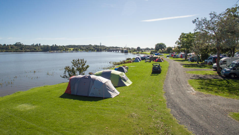 Tents on the river side