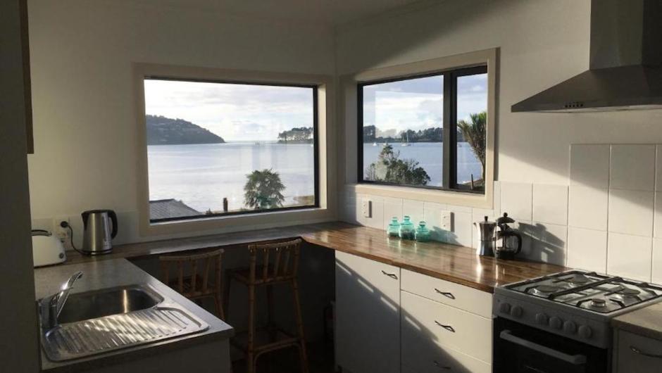 Even the kitchen looks out over the harbour.