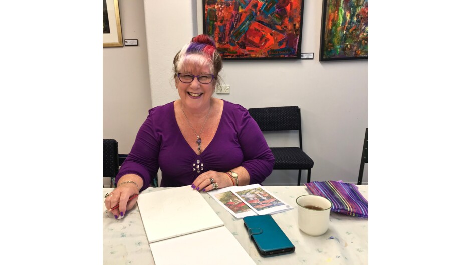 Member Valerie enjoys our drop-in art making sessions: Tuesday - Friday 10am till 12pm.