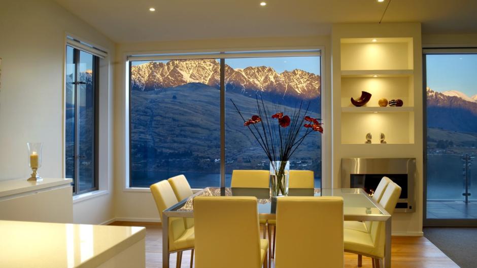 Dining with a view of The Remarkables
