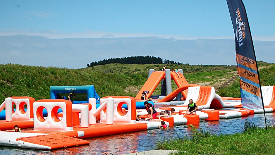 The North Island's largest inflatable aqua park this side of Auckland.