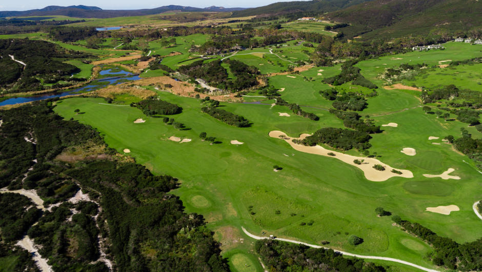 The golf course encompasses a variety of terrains from rolling vales to challenging water holes.