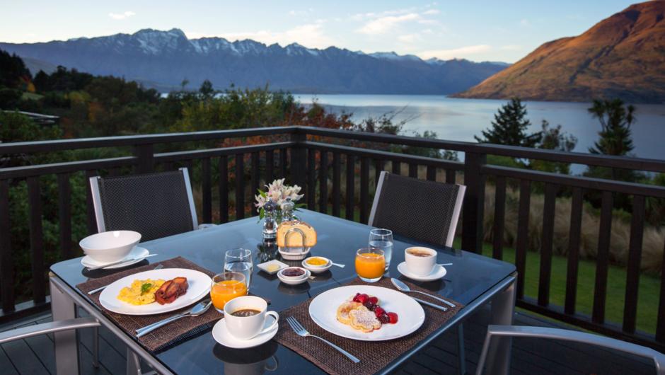 Breakfast with a view, freshly prepared each morning.