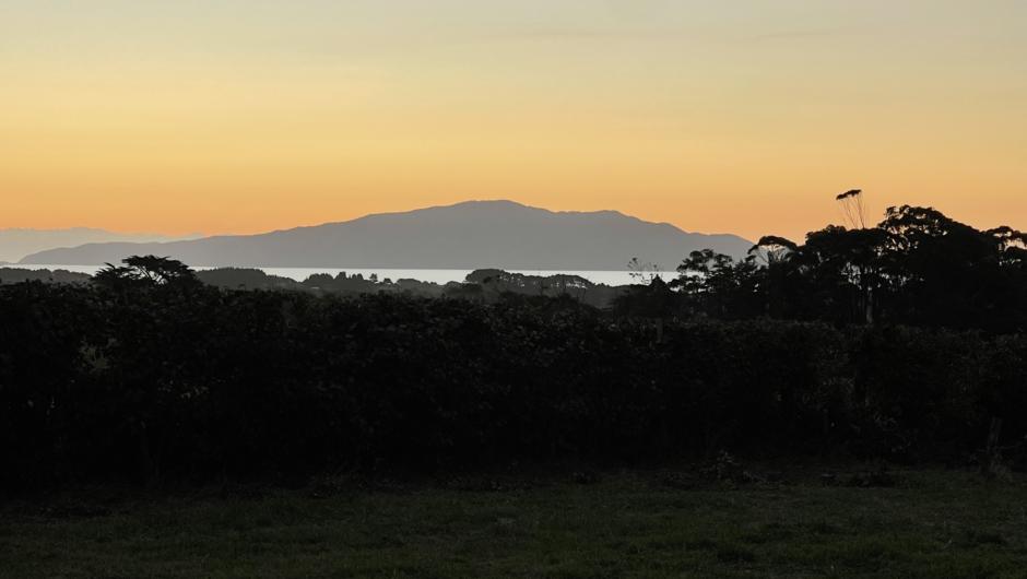 As day turns to night looking out to Kāpiti Island.