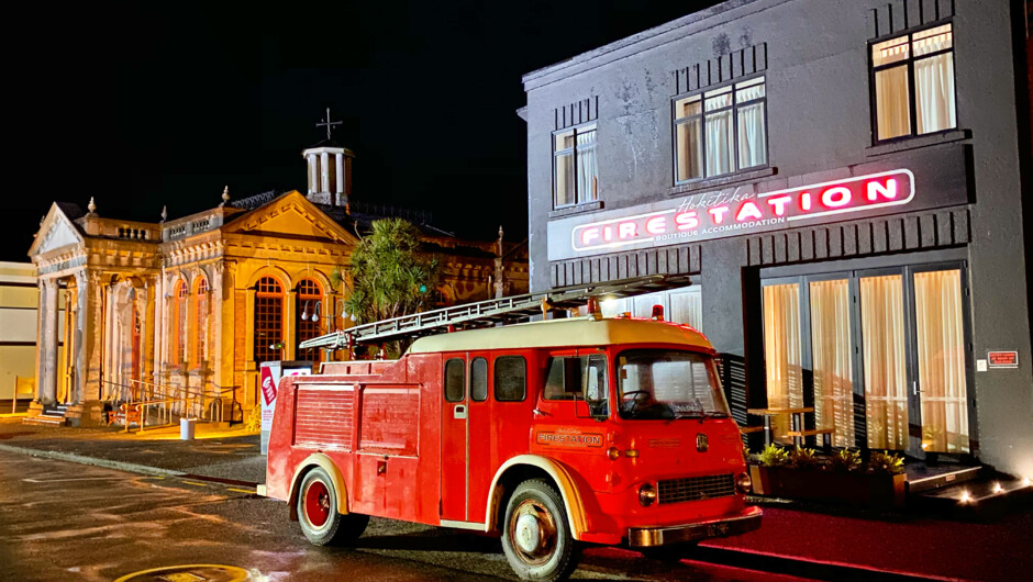 Our fantastic Fire Station Boutique Accommodation Complete with 1964 Fire Truck