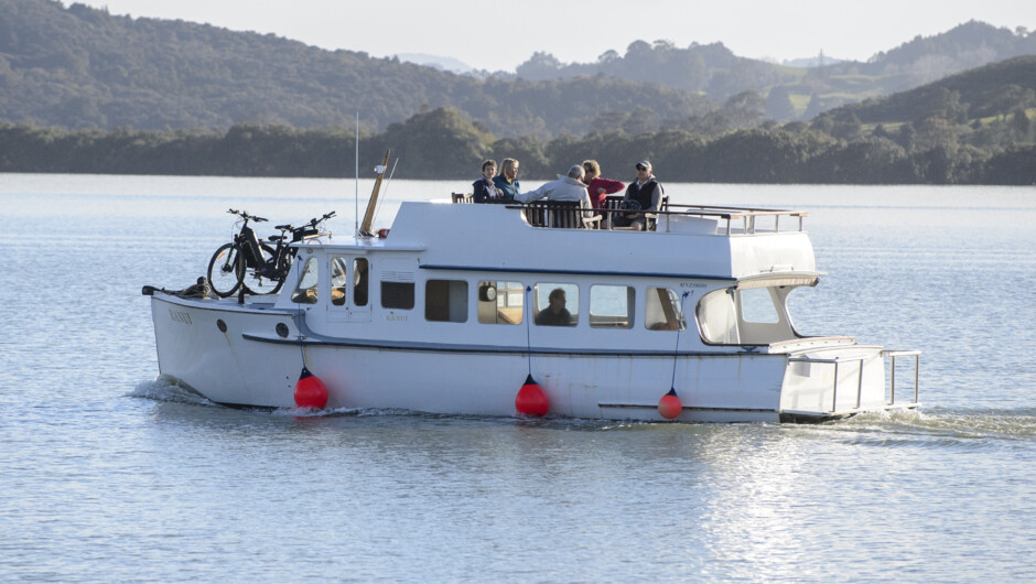 Cruise on the Ranui Ferry - getting the bikes between Horeke and kohukohu