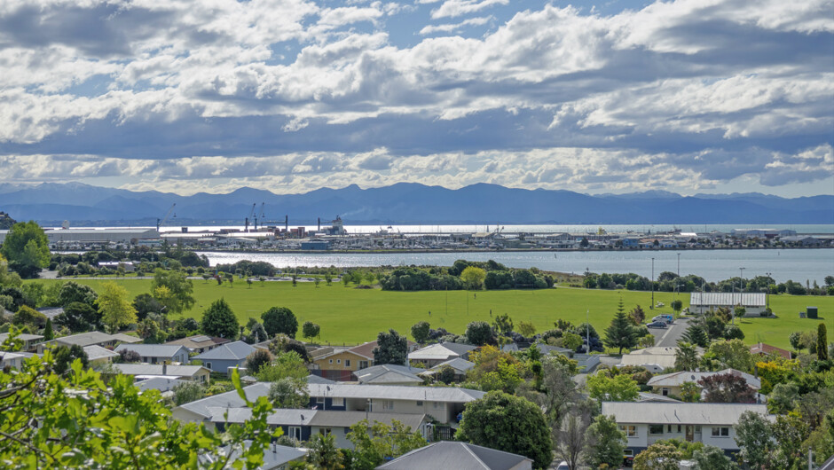 View over the city to the beautiful Tasman Bay