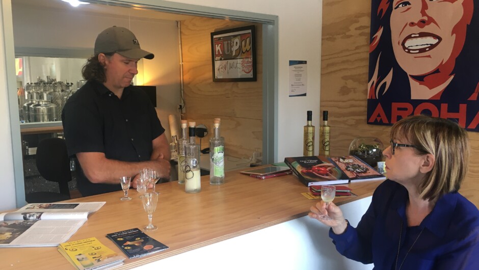 Chris Barber Owner/Distiller of Koakoa taking us through their fine range of hand crafted Gin and Limoncello.