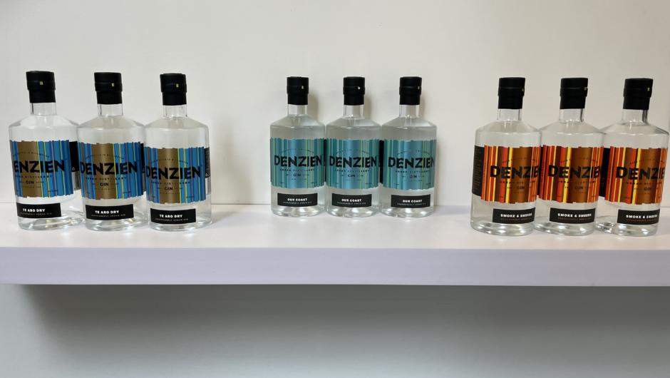 The selection of Denzien Urban Distillery Gins.