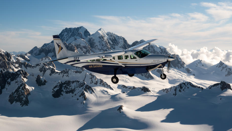 Cessna Caravan flying over Mt Cook National Park
