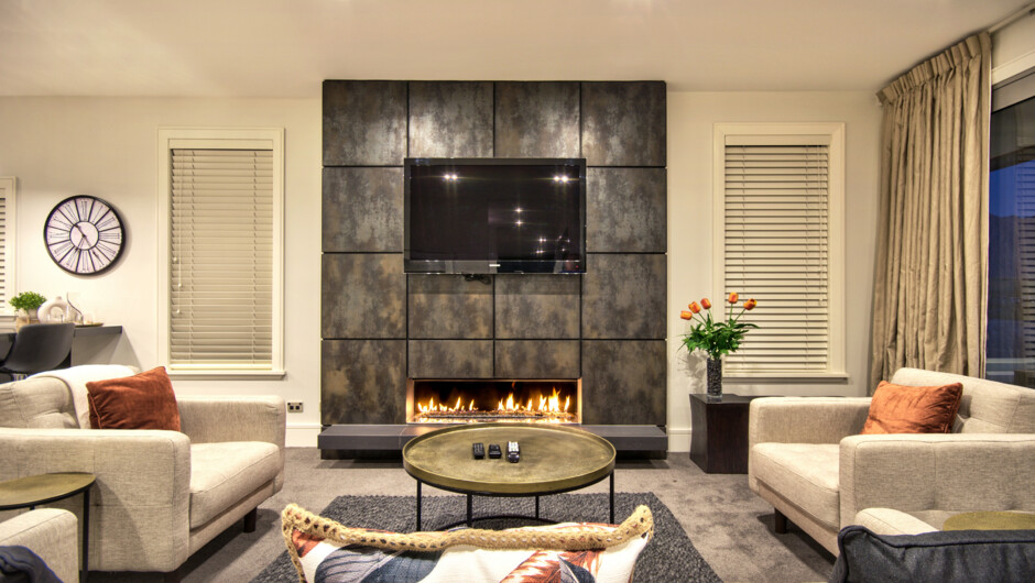 Lounge #1 with feature gas fire