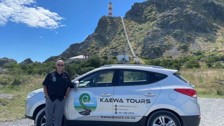 Your Driver/Guide at the Cape Palliser Light House.