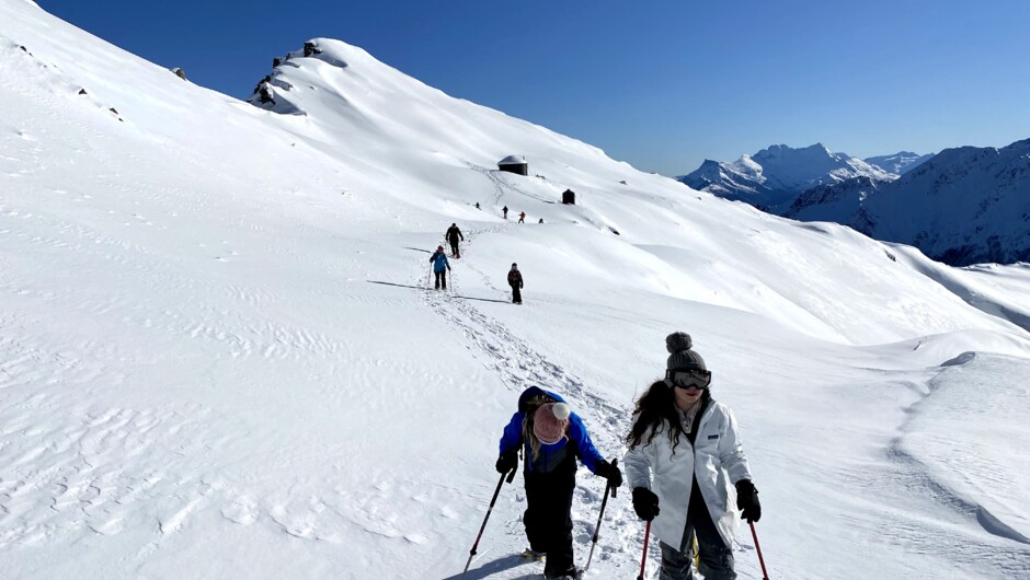 Snowshoe adventures from the hut