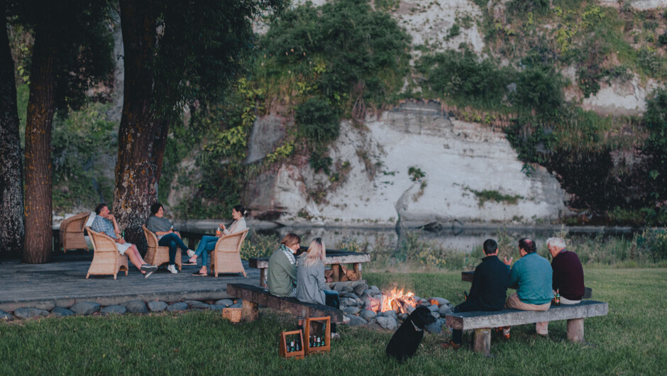 The river side deck is perfect for relaxing on next to the river, enjoying a picnic or sitting around another of our many campfire areas.