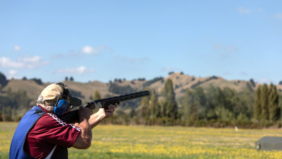 Clay bird shooting with panoramic King Country views