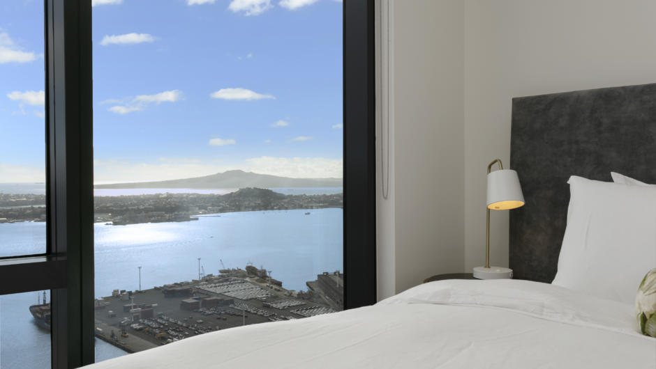 Wake up to views out to Rangitoto