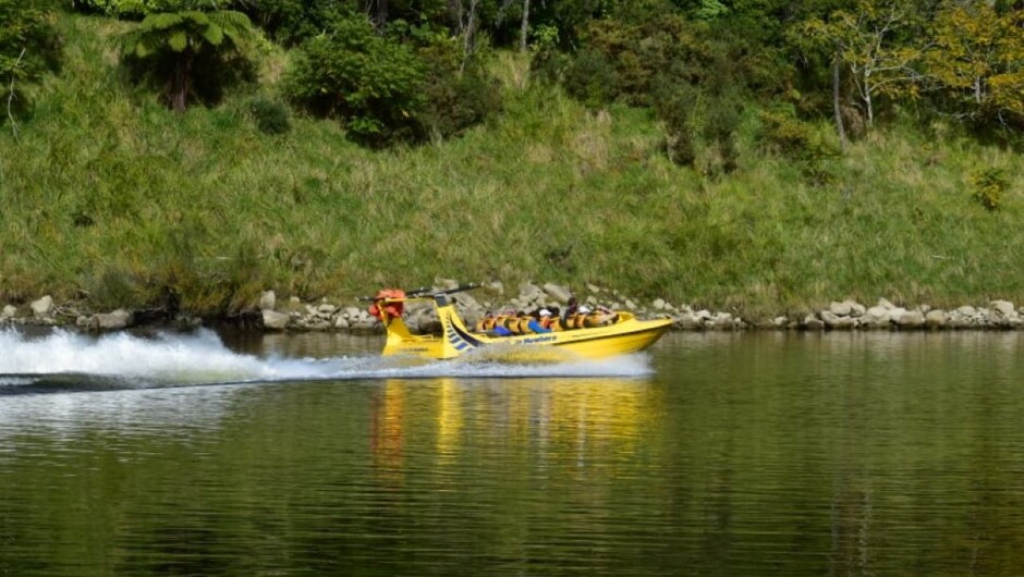 Heading down the Whanganui River in style