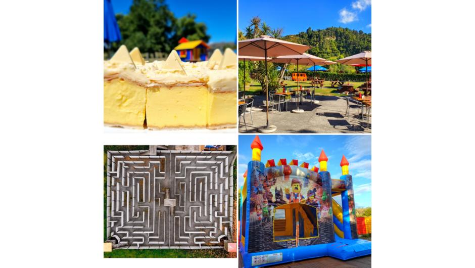 Famed for our Custard Squares, garden area, maze and bouncy castle.