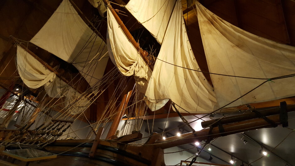 Replica of the HM Bark Endeavour which visited the Bay in November 1769. On board was Lt James Cook and Polynesian High Priest Tupaia.