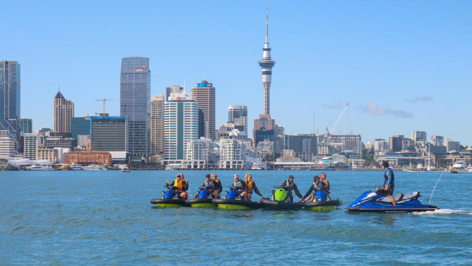 All tours begin with views of Auckland City Skyline.