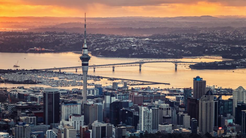 Sunset Flight over Auckland