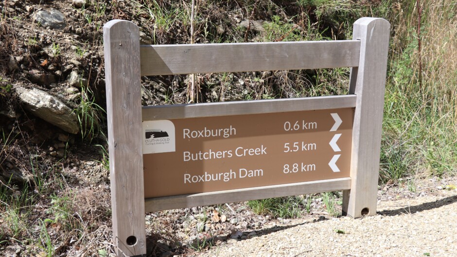Signage on the Clutha Gold Trail
