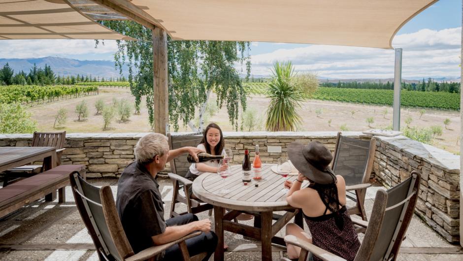 The complementary, private tasting on the terrace, before the vineyard tour.