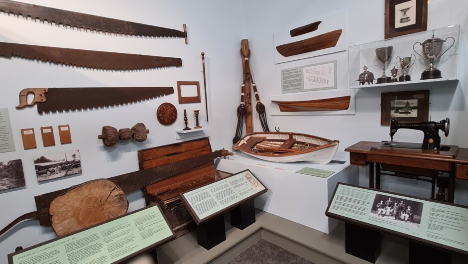 Sawmilling display in the new exhibition gallery.
