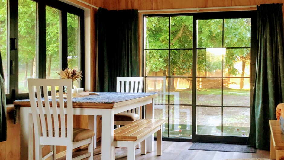 Dining: open the bifold windows, and sliding door and let the outdoors in.