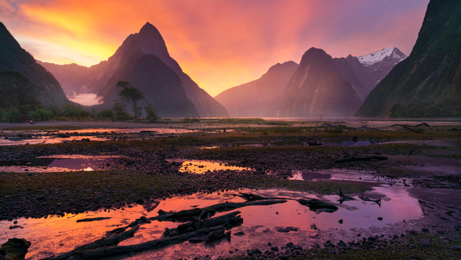 Milford Sound at Sunset