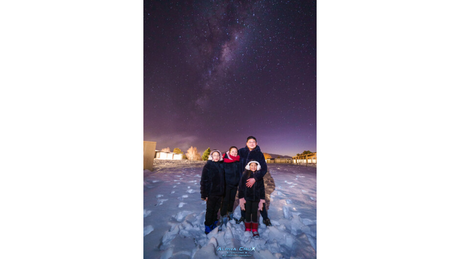 Family photo during private Stargazing Tour.