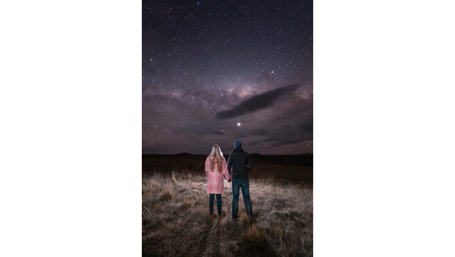 Couple admiring the Milky Way.