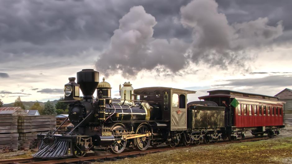 Waimea Plains Railway operate their Steam Train in the Summer Season.  The Locomotive is 1878 Rogers K92 which operated in NZ until 1927, when it was deemed to be no longer needed and dumped into the Oreti River.  Subsequently retrieved and restored, it i