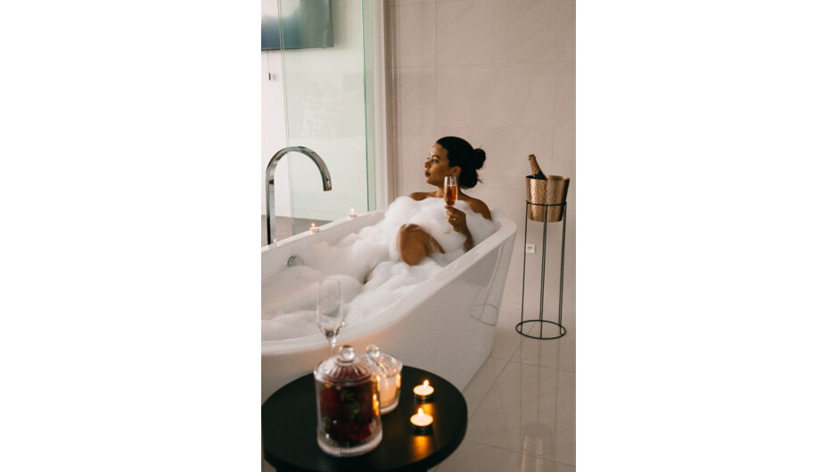 A luxury in-home bubble bath experience.