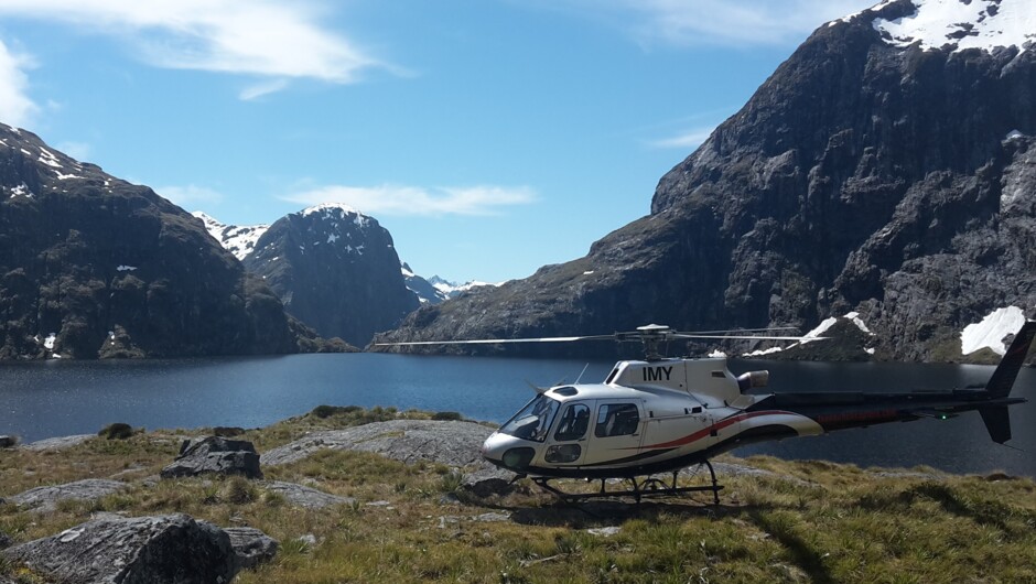 Landed at Lake Quill / Sutherland Falls in the Fiordland National Park.