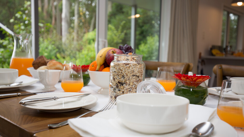 Full breakfast provisions, organic where possible, are provided for every day of your stay
