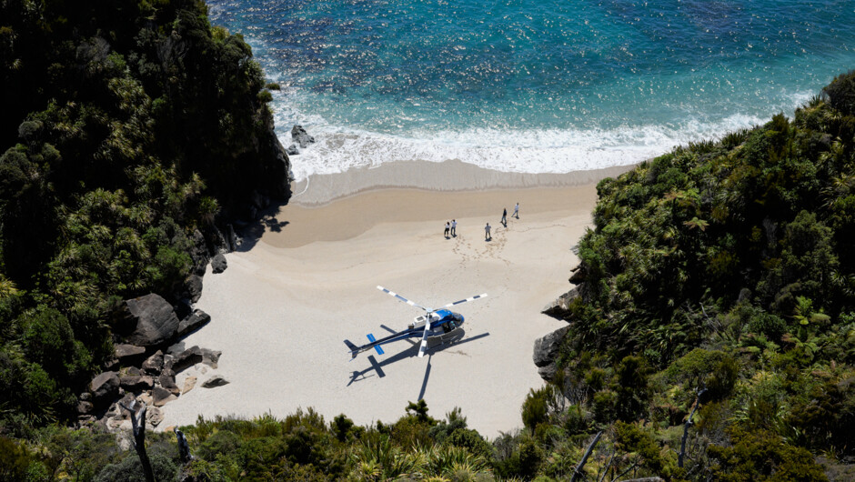 Private beach landing on a secluded West Coast beach