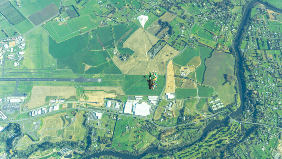 We jumped right over Hamilton Airport and the mighty Waikato River