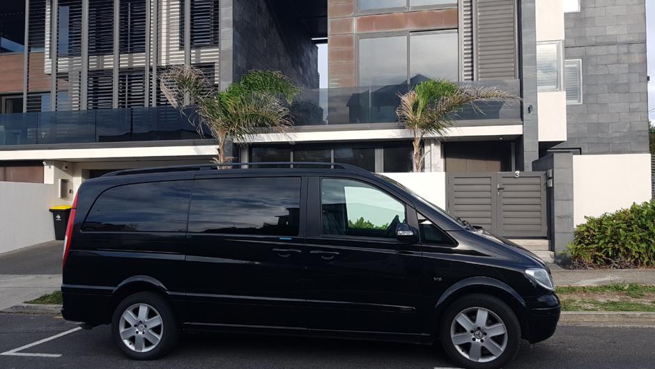 Mercedes V350 - another quality Mercedes. Smaller than the large Sprinter but a great MPV, with luxury seating and adequate space for small amount of luggage.