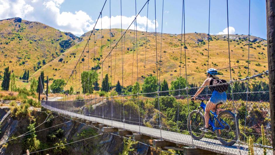 Edgar bridge crosses the Kawarau Gorge almost 80-metres in length. If you find this bridge stomach-turning then the next bridge is the famous AJ Hackett bridge Bungy. The world's first commercial bungy jump.